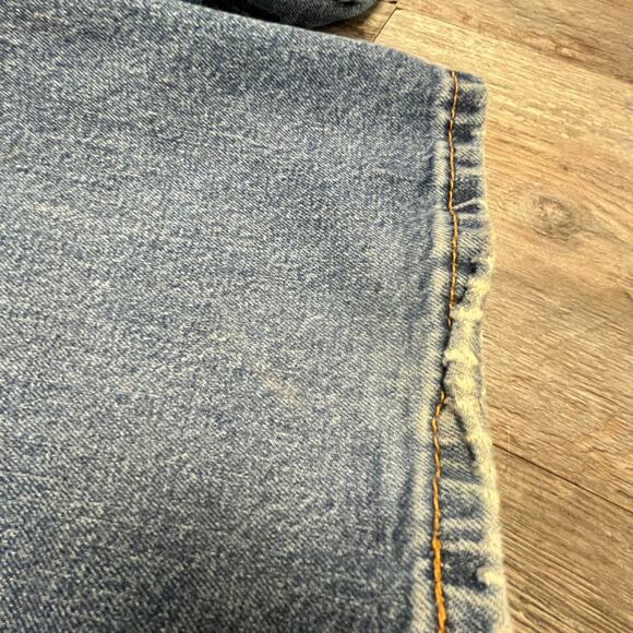 Levis 514 Mid Wash Blue 34x33 Straight Fit Stretch Faded Denim Jeans Red Tab - Picture 6 of 13